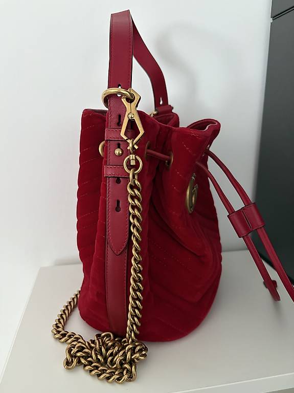 Borsa Marmont Gucci Marmont Rossa Velluto Borsa GUCCI A Secchiello
