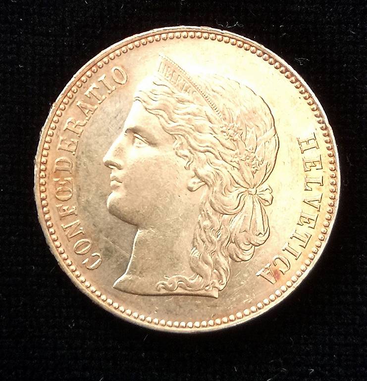 Helvetia Goldmünzen 1893 20Franken im Kanton Aargau tutti ch