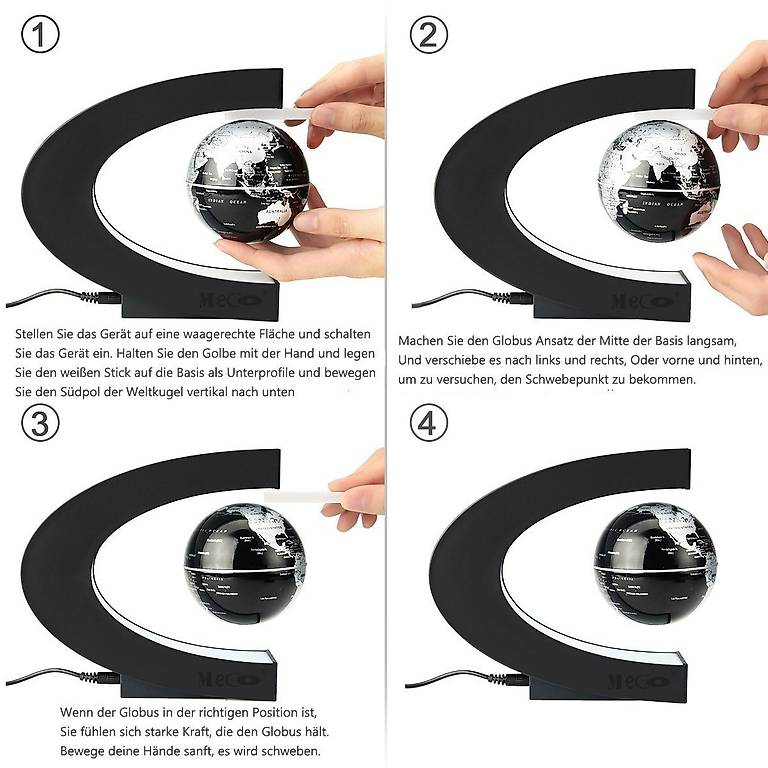Schwebender Globen Magnetische WeltKugel F/ür Kinder Wohnkultur B/üro Dekoration Business & Geburtstag Geschenke Globus Beleuchtet