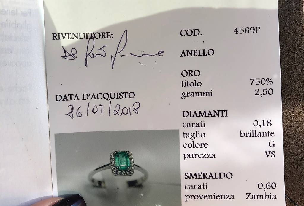 Vendo Anello In Oro Con Smeraldo E Diamanti Im Kanton Tessin Tutti Ch