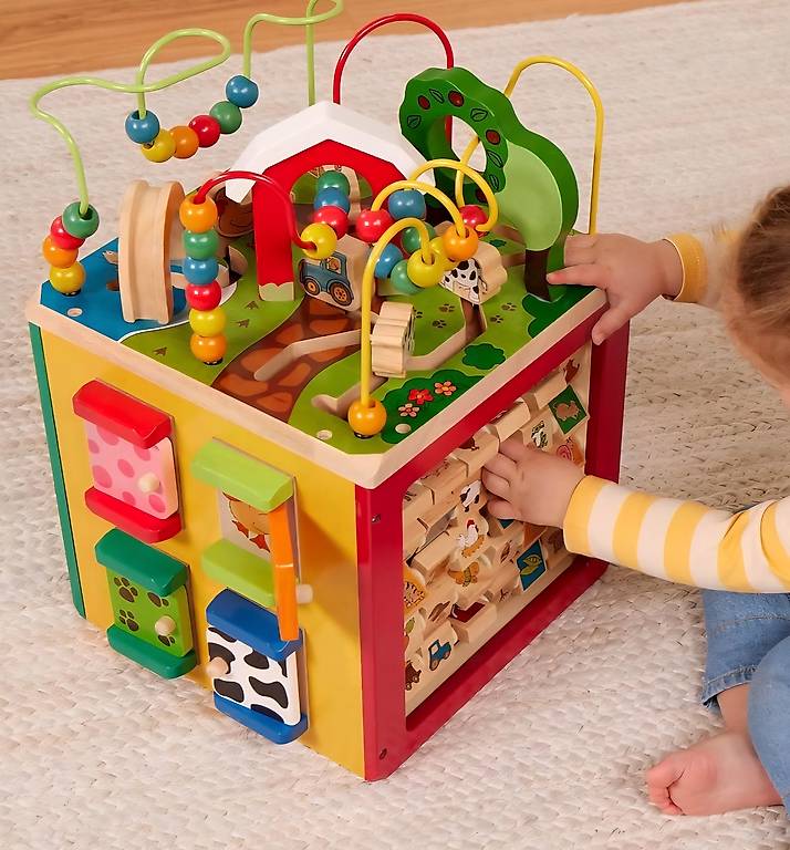 Tavolo Attività Goula 55231 - Giochi Educativi In Legno Per Bambini, Motricità Fine E Forme Geometriche - 6