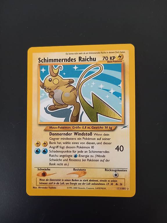 Carta Pok Mon Shining Raichu Canton Tessin Tutti Ch