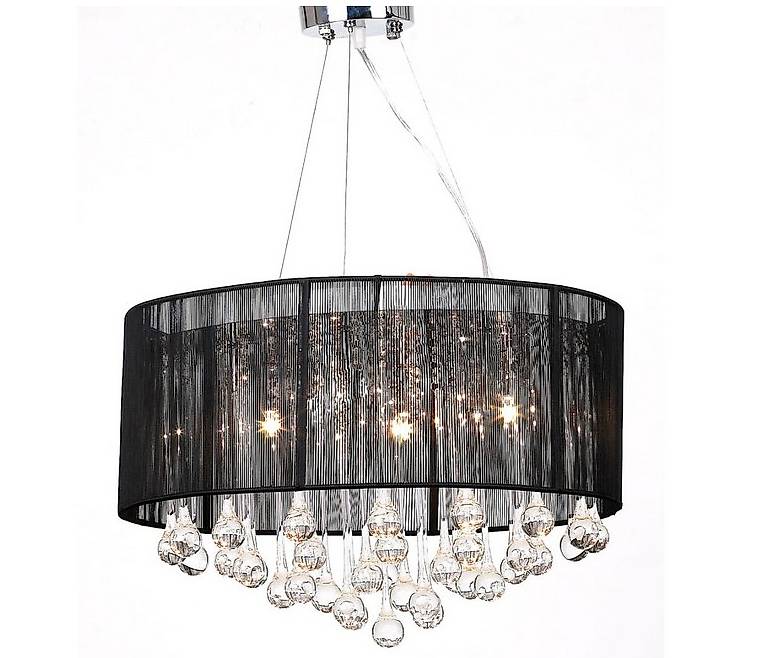 Kristall Kronleuchter mit 85 echten Glas Kristallen schwarz in Zug