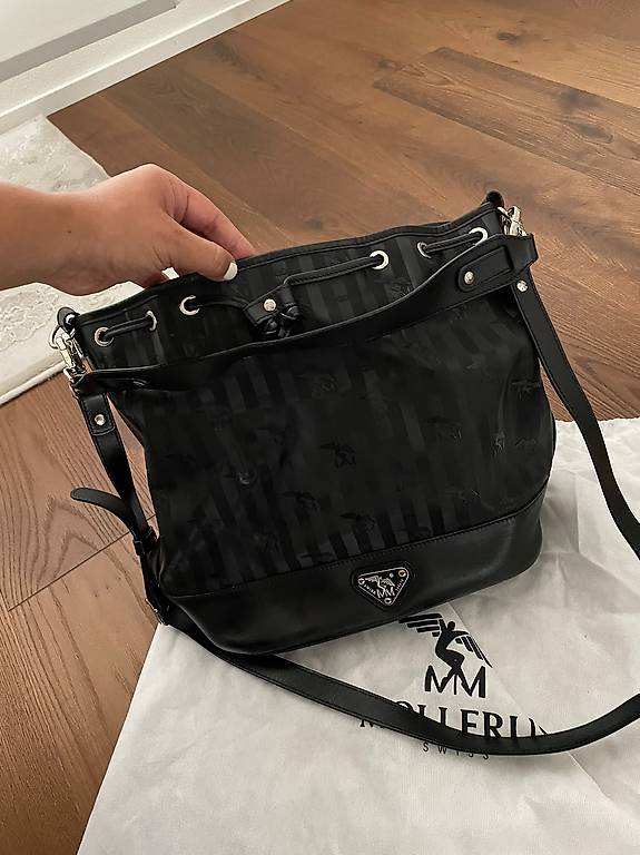 Originale Mollerus NIESEN Beuteltasche schwarz/silber im Kanton