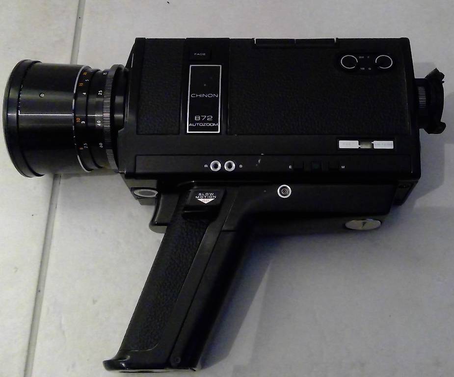 Caméra Super 8 Chinon 872 Autozoom - Vintage Noir - Bon État - Fonctionnelle
