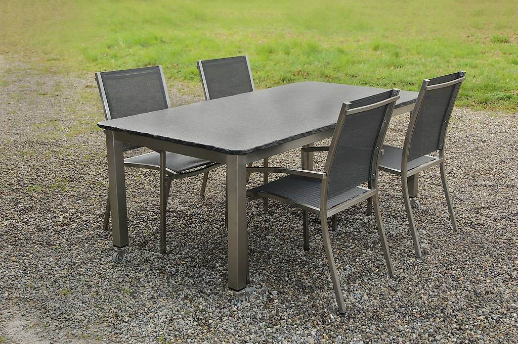 Granittisch, Steintisch, Gartenstuhl aus Edelstahl, Gartenti in Bern
