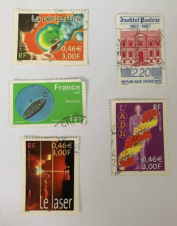 8 Französische Briefmarken Frankreich 1972 bis 2001 Medizin im Kanton