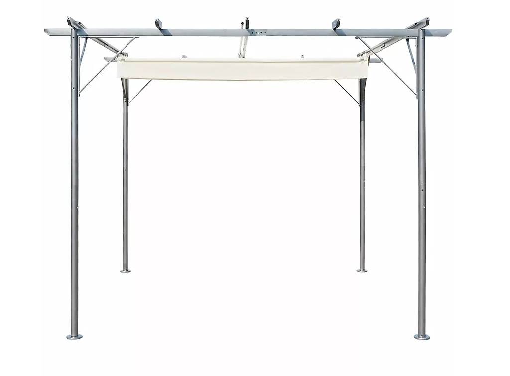 Pergola mit verstellbarem Dach Cremeweiß Stahl 3x3 m in Zug kaufen