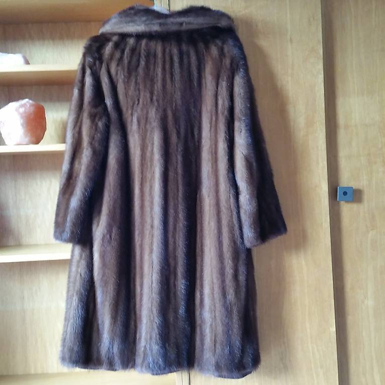 Manteau Fourrure Vison Vintage Marron - Taille 50 Femme, Occasion En Très Bon état