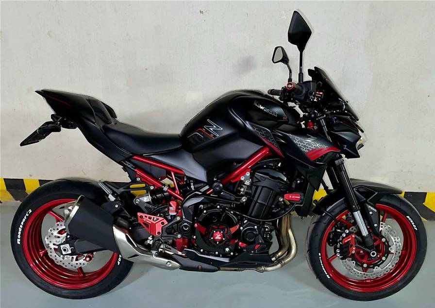 Motorrad Kurbelgehäuse Abdeckung Für Kawasaki Z900 - Linke Seite In Schwarz/Silber