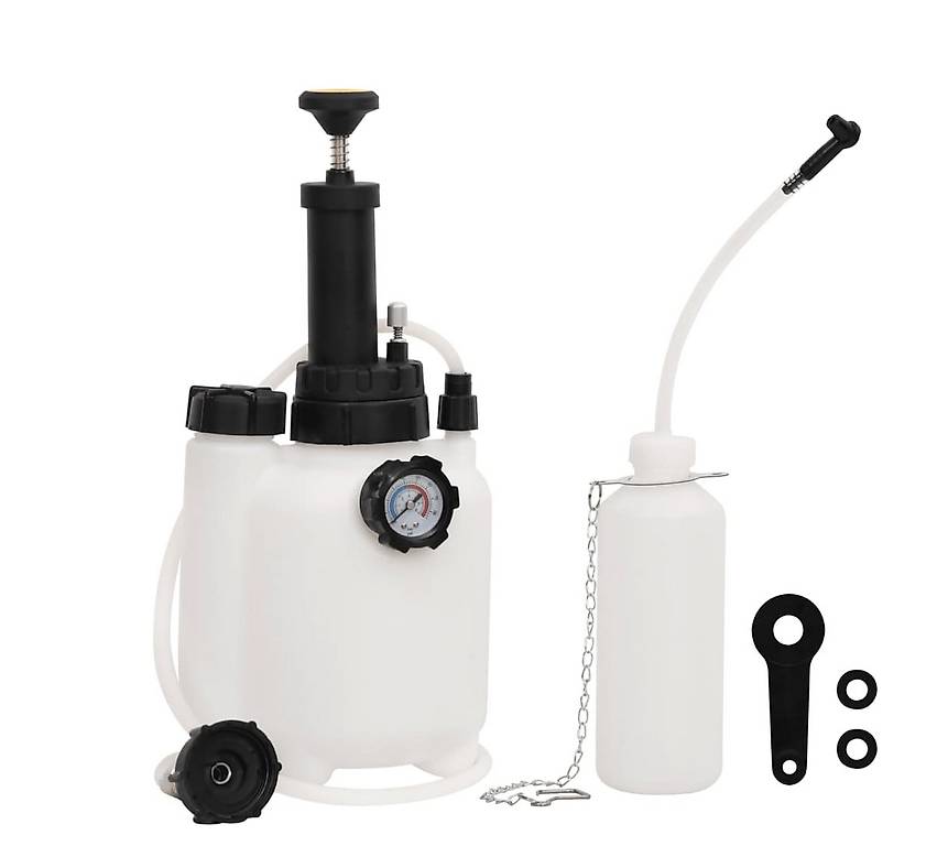 Wiltec Bremsenentlüftungsgerät 1 Liter - Druckluft Bremsenentlüfter Für PKW