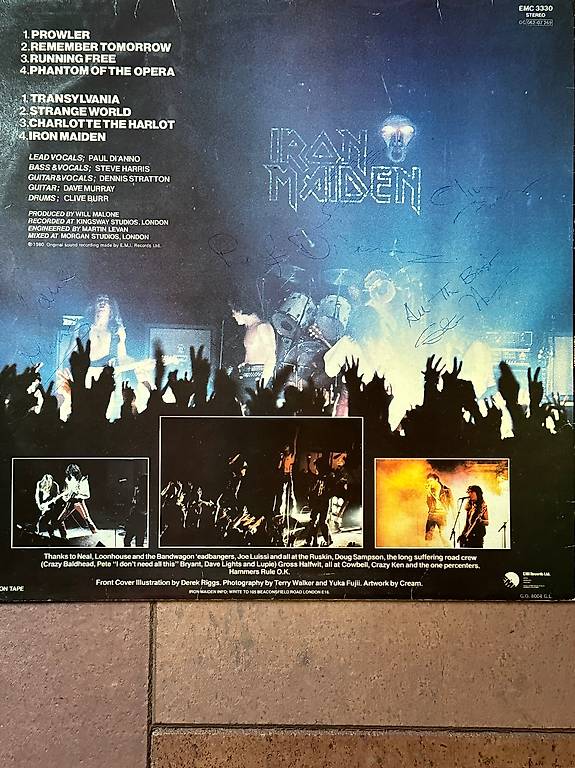 Signierte Debut LP Von Iron Maiden Von Allen 5 Signiert Im Kanton