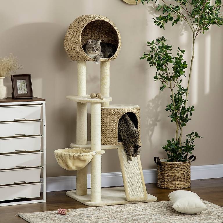 Kratzbaum mit Katzenhaus Rattan 150cm (Gratis Versand) im Kanton Luzern -  tutti.ch