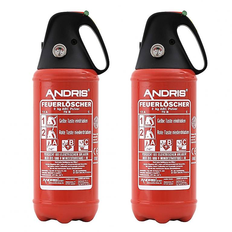 2X 2kg Auto Feuerlöscher ABC Pulverlöscher sehr handlich im Kanton St