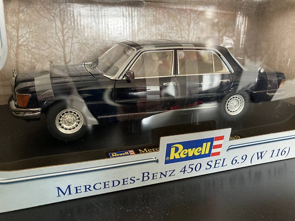 Miniature Mercedes Benz 450 SEL (W116), bleu clair métallisé - Brekina 13156 - francis miniatures