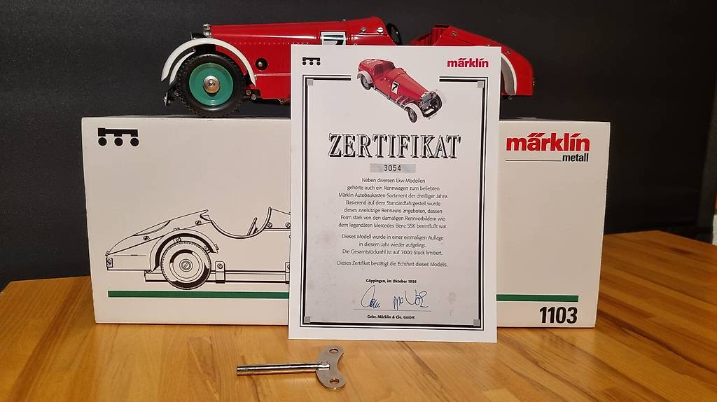 Märklin 1103 Voiture De Course SSK MERCEDES-BENZ Jamais Jouée Limitée OVP