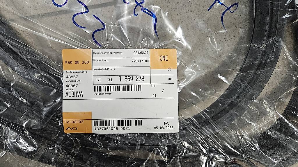 BMW Guarnizione In Gomma 11121437395 Originale