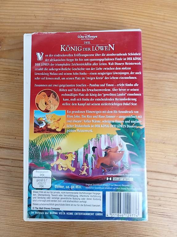 VHS Walt Disney Videokassette König der Löwen im Kanton Wallis tutti ch