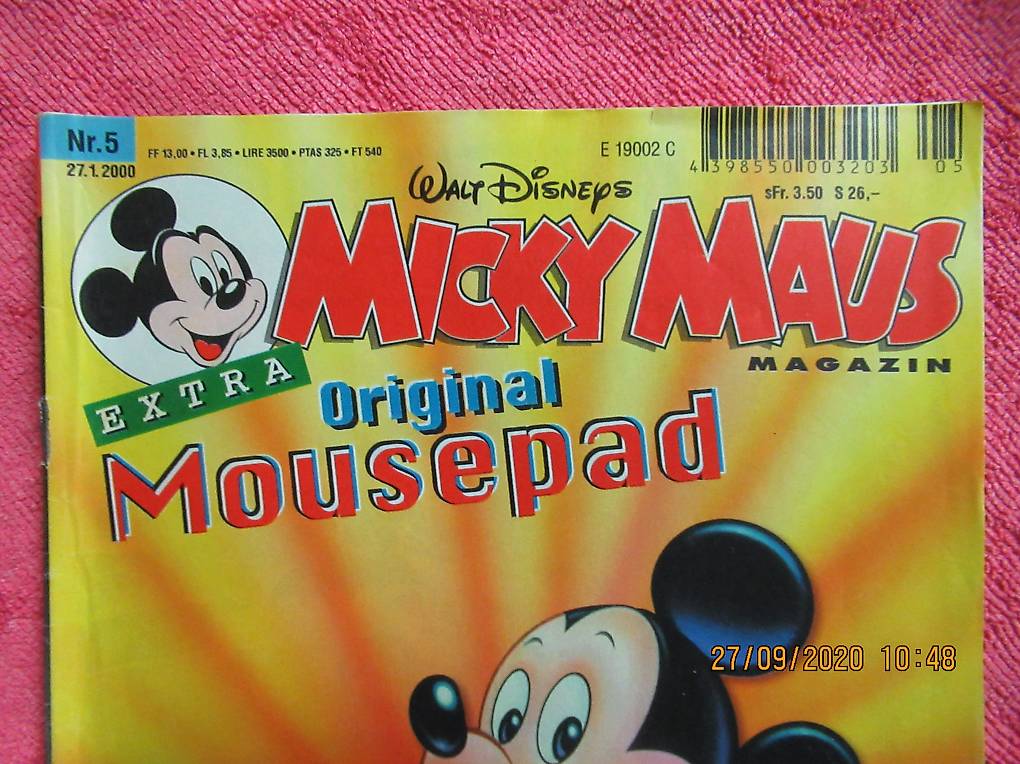 EXTRA MICKY MAUS ORIGINAL MAUSEPAD WALT DISNEYS Im Kanton Aargau Tutti Ch