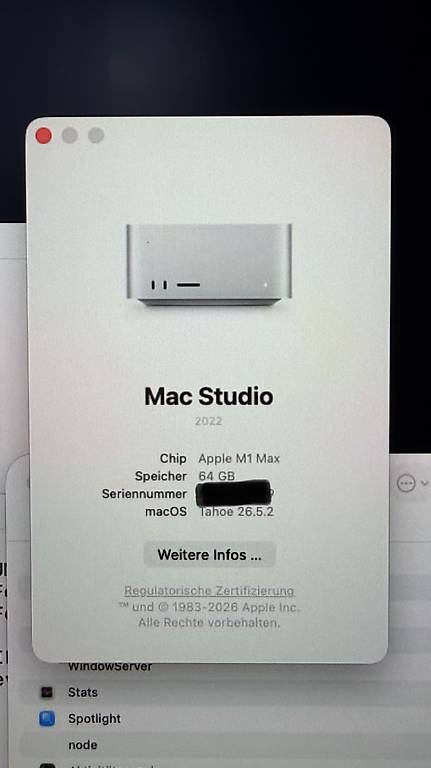 Apple Mac Studio M1 Max, 64GB, 512GB Ssd im Kanton Zürich - tutti.ch