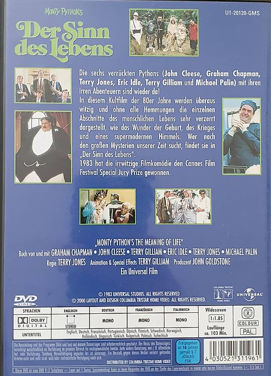 Sinn Des Lebens Monty Python Deutsch Ganzer Film Monty Python's Der Sinn des Lebens - The Meaning of Life DVD im Kanton