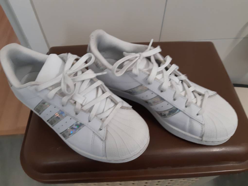 Adidas superstar damen fashion weiß glitzer