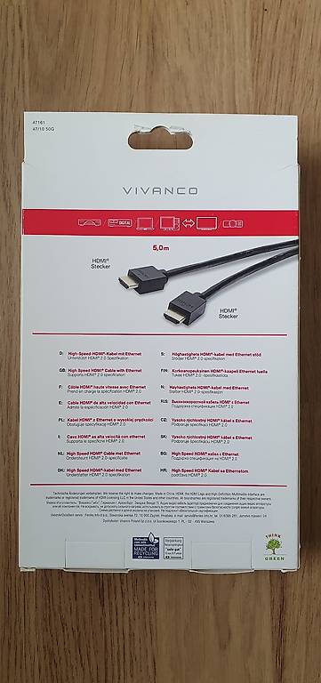 Vivanco High Speed HDMI Kabel Mit Ethernet 5 Meter NEU Im Kanton