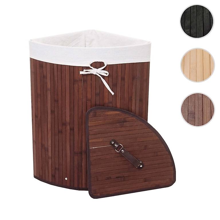 Animal-Design Cesto portabiancheria angolare in vimini, con coperchio e inserto in tessuto lavabile