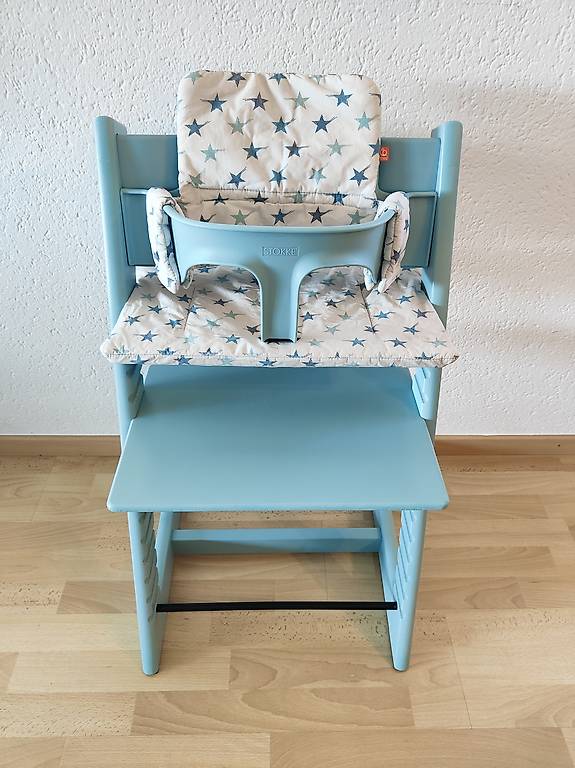 ❄️STOKKE Tripp Trapp Hochstuhl Newbornkompatibel Aqua Blue top blau❄️