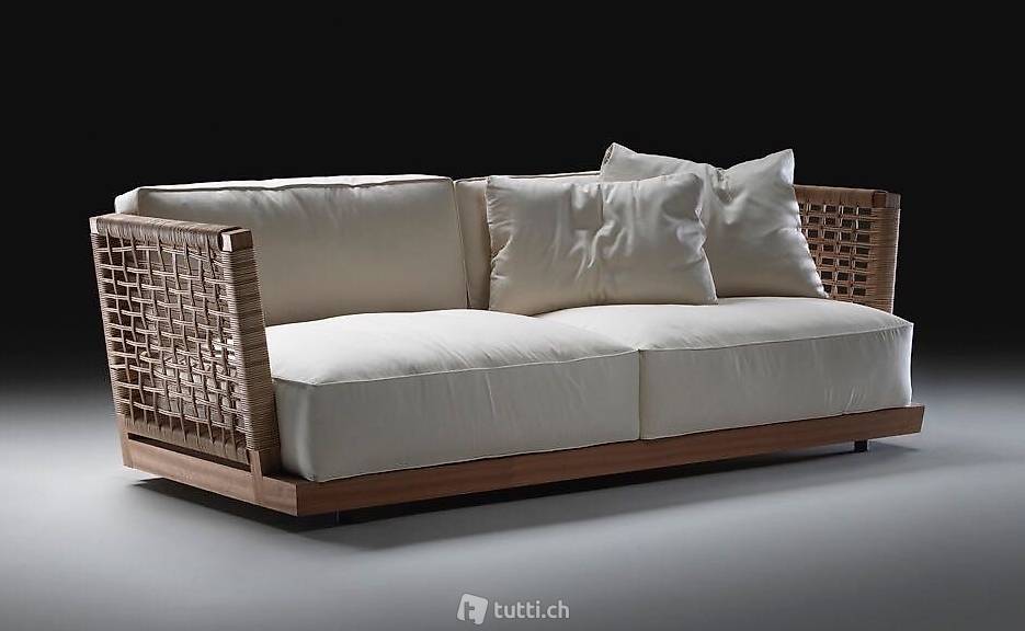 Natur Rattan Sofa Couch Polstermöbel Lounge Liege Sessel in Zürich