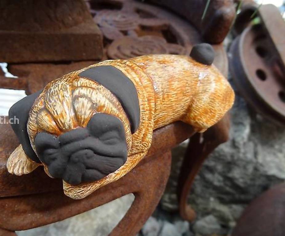 Keramik Kantenhocker Hund Mops Unikat neu töpfern im Kanton Bern tutti.ch