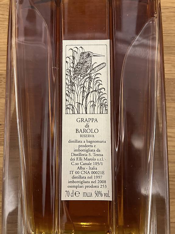 1997 MAROLO GRAPPA DI BAROLO Grappa Di Barolo 15 Years Old 70cl