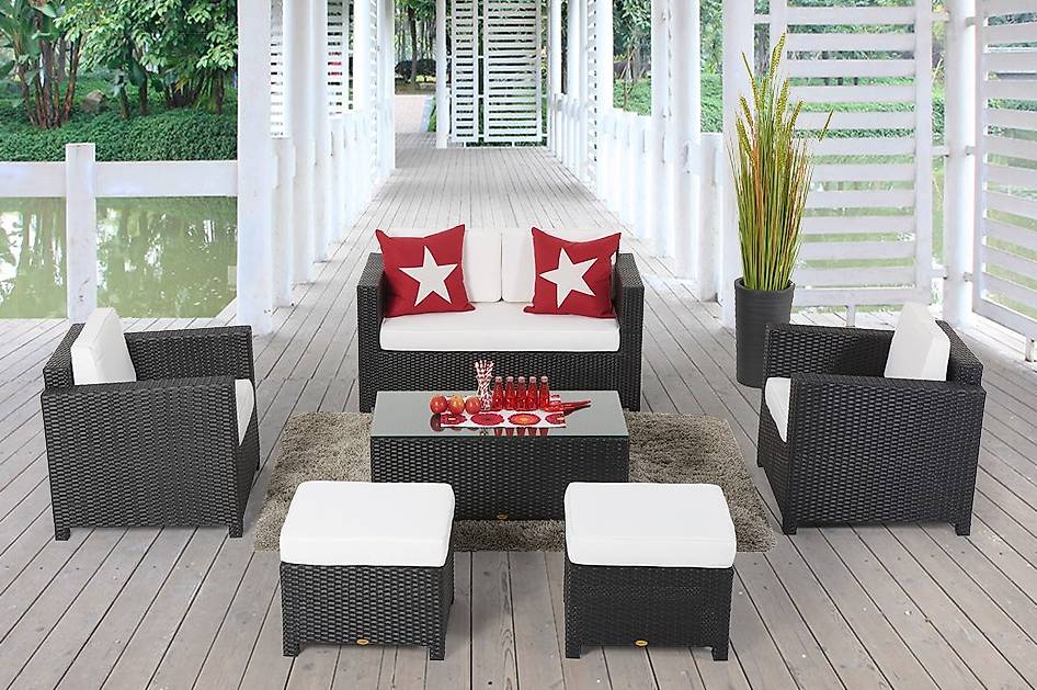 Rattan Gartenmöbel modern & edel Geflecht schwarz in Lucerne acheter