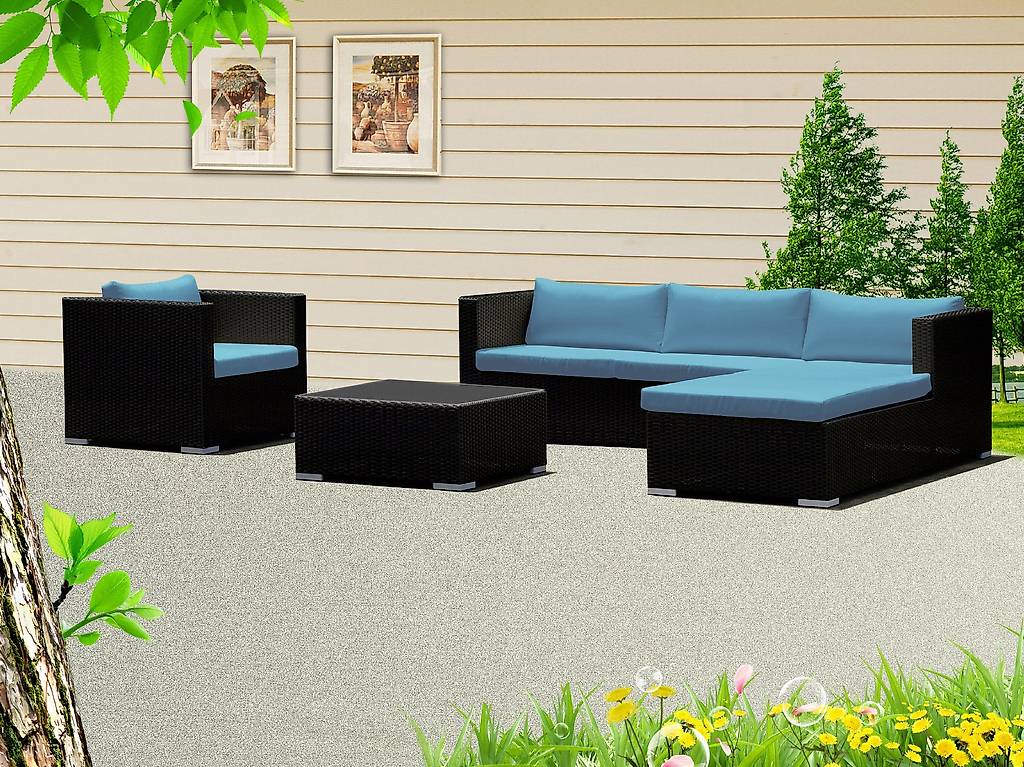 Salon de jardin avec coussins bleu ciel in Argovie acheter - Möbel