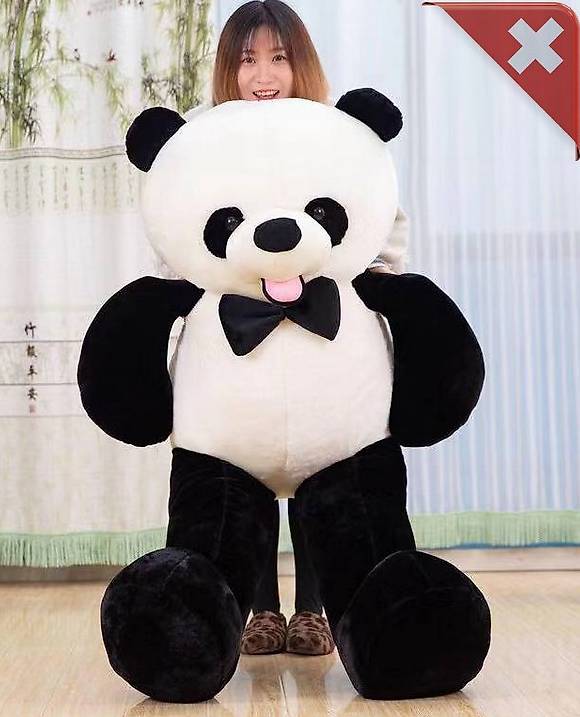 LB Panda Plüschtier – 30 Cm Sitzend, Mit Glitzeraugen, Weicher Plüsch