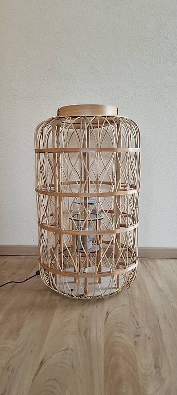 SEWACC Bambus Lampenschirm 25cm - Rattan Geflecht Für Tisch- & Stehlampen