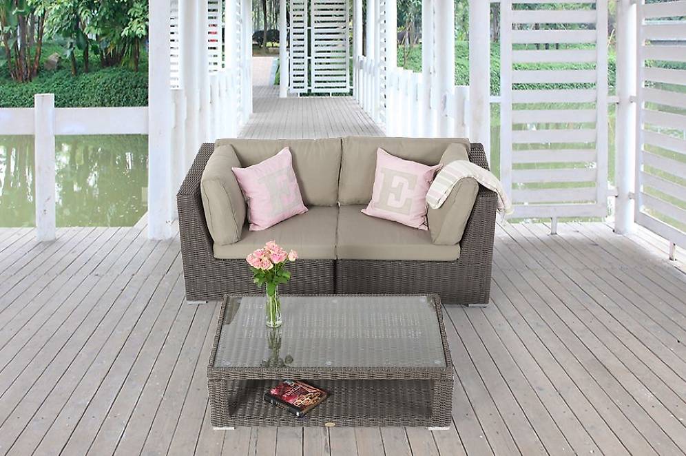 Rattanmöbel Garten Sofa mit Tisch verstellbar braun im Kanton Bern