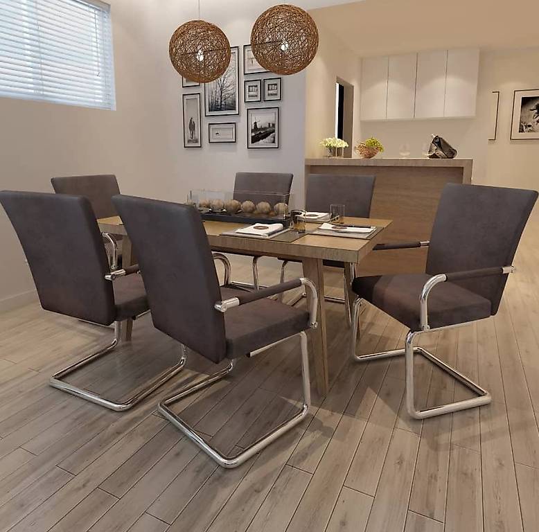 Esszimmerstühle 6 Stk. Kunstleder Braun in Zug kaufen - Bohnet Trade