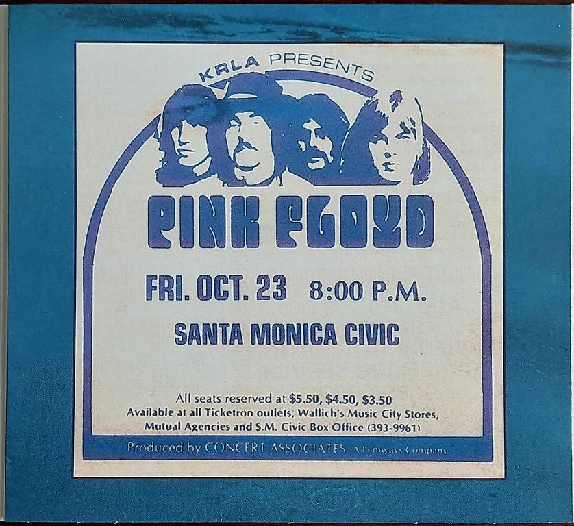 Pink Floyd Doppel CD, Santa Monica, 23.10.70 California Sun im