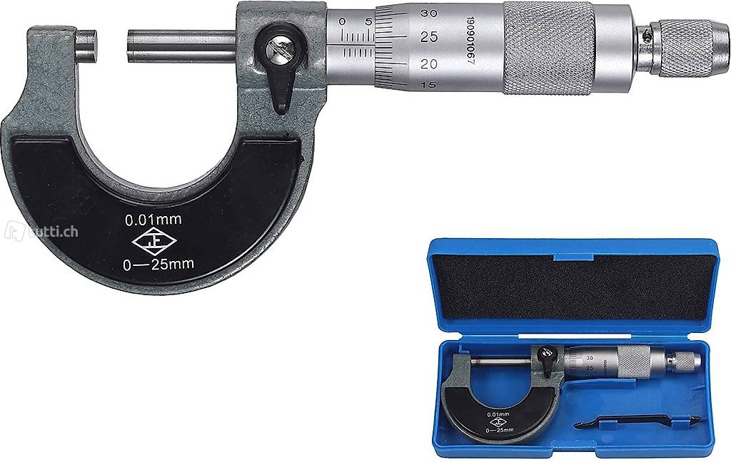 Bügelmessschraube Dicke Messschraube Mikrometer Mikrometerschraube 0-25mm 0.01mm 
