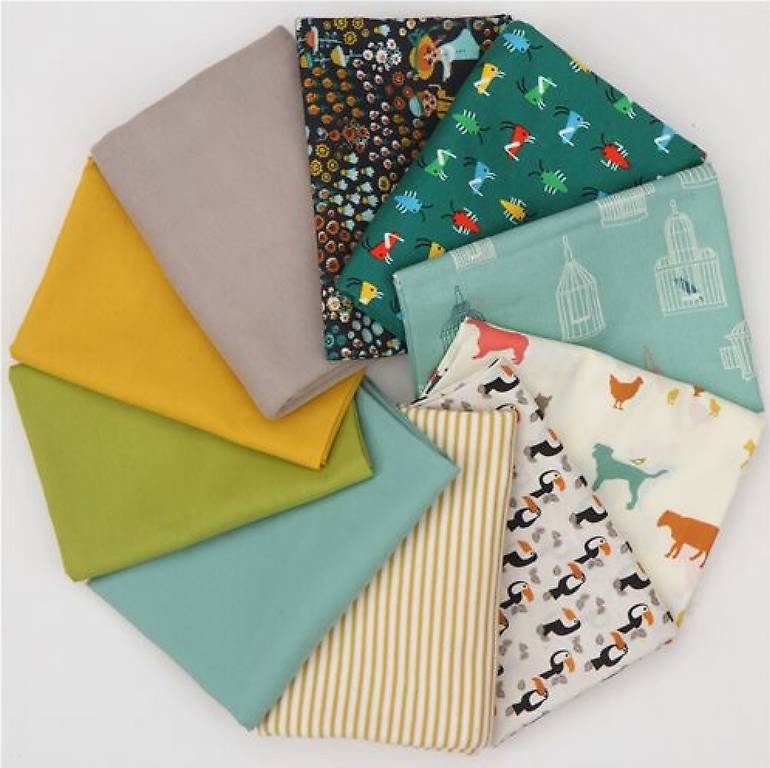 6 fasc d tessuto da 45,7 x 55,9 cm, per trapuntatura patchwork