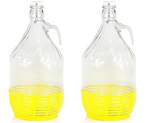 2 Stück 5L Weinballon Glasballon gut schließbarer Bügelverschluss Glasflasche