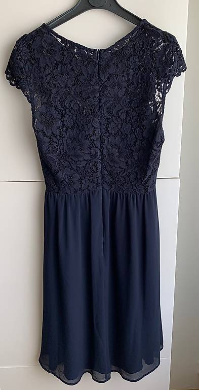 esprit blaues kleid mit spitze