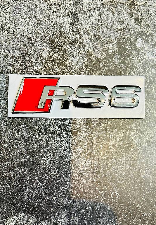 Audi RS6 Emblem Schriftzug Logo Aus Metall NEU In Rot Chrom Canton