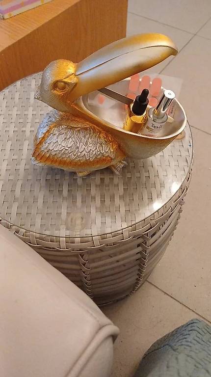 Pelikan Deko Schale Gold