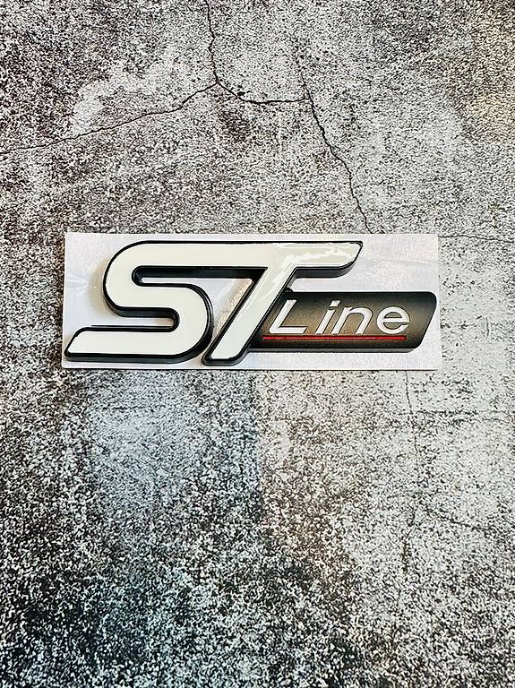 Ford St Line Emblem Schriftzug Logo In Weiss Aus Metall Im Kanton