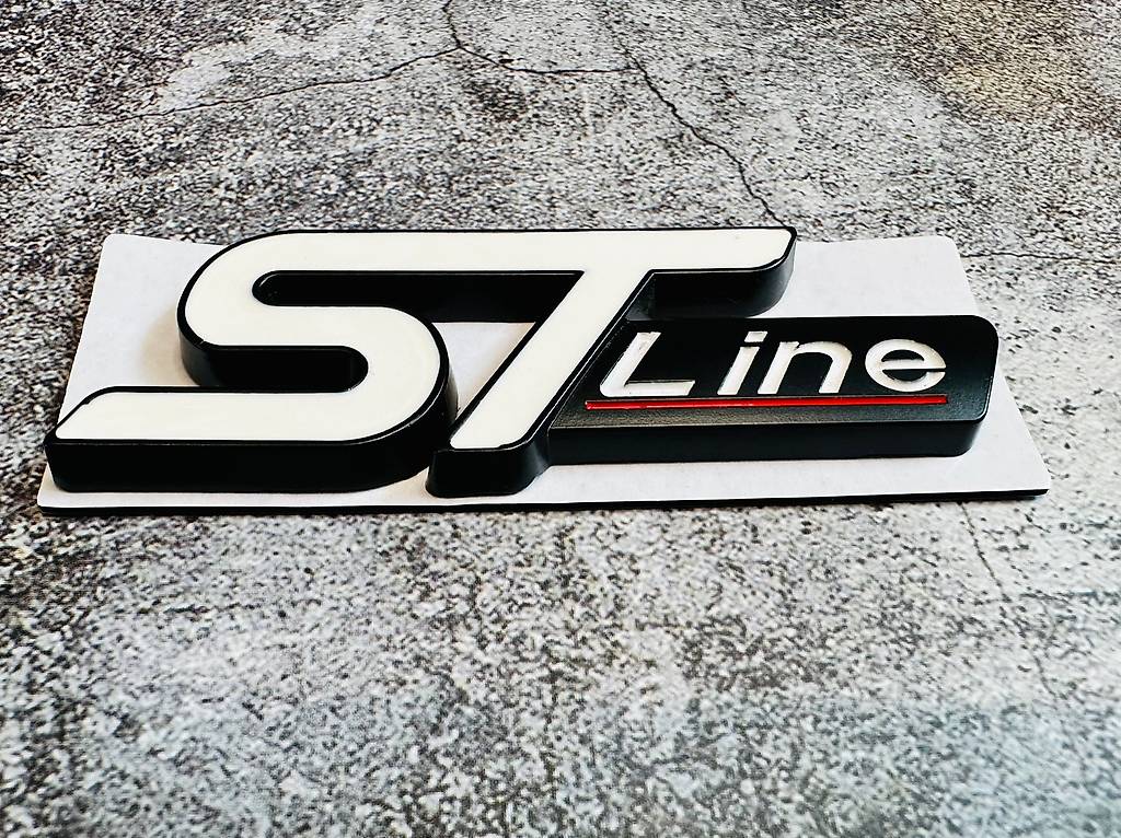 Ford St Line Emblem Schriftzug Logo In Weiss Aus Metall Im Kanton