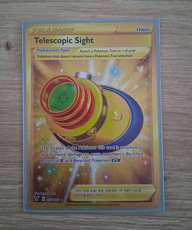 pokemon telescopic sight gold card Amazon.com: Pokemon - Telescopic Sight - 203/185 - Vivid Voltage - Secret  Rare