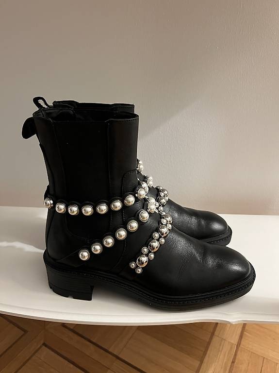 Perlen Boots Stiefeletten Mit Perlen Zara Coole Boots Schuhe Von