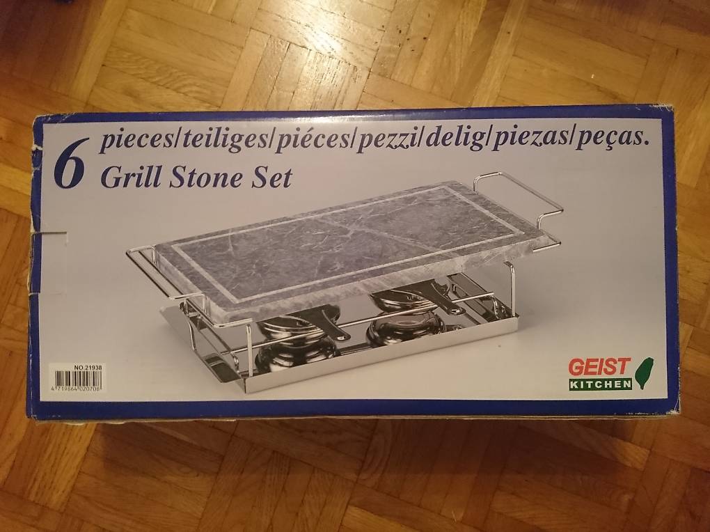 Griglia In Pietra Per Tavolo | Hot Stone Grill 41x22x15 Cm | Marmo E Legno - Foto 8
